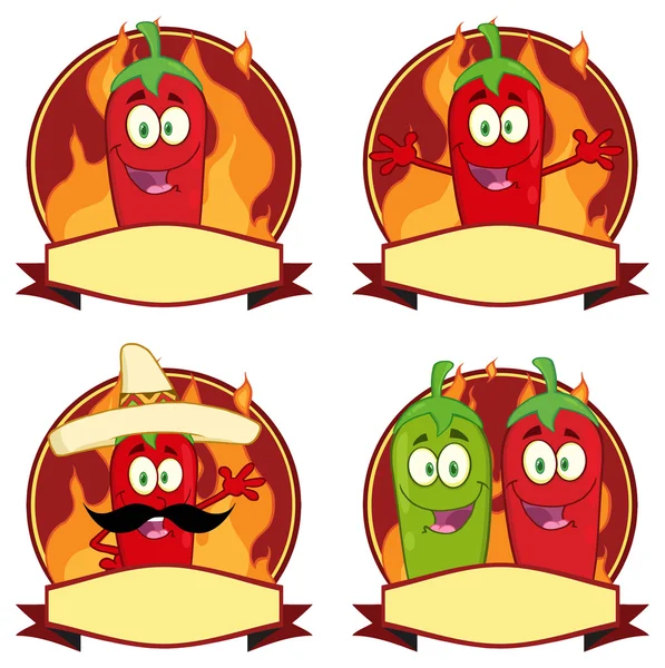 Mexican Chili Pepper set — Stock Vector