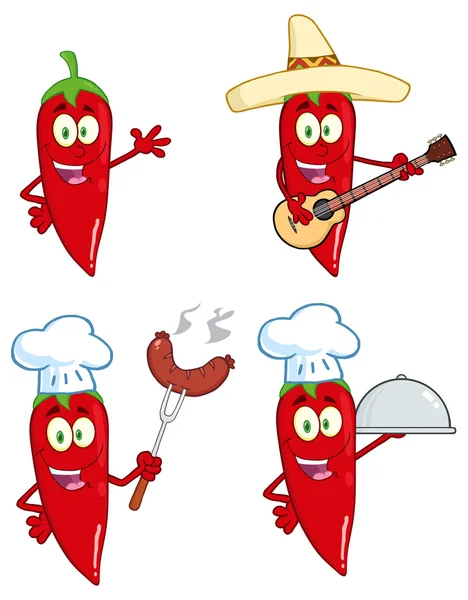 Conjunto de Chiles Mexicanos — Archivo Imágenes Vectoriales