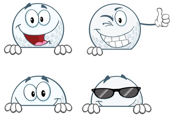 Golf Ball character set — Stock Vector