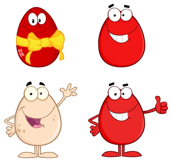 Huevos Personajes de dibujos animados — Vector de stock