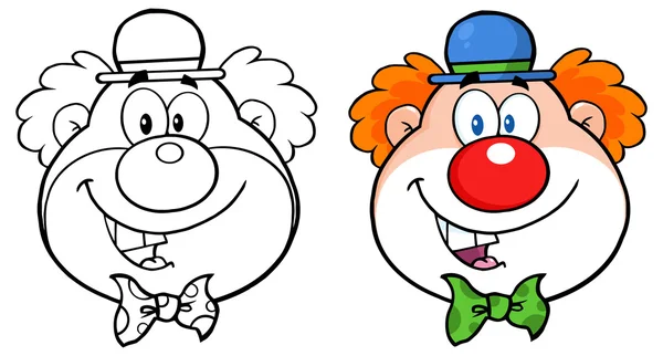 Visage de clown personnage de bande dessinée . — Image vectorielle