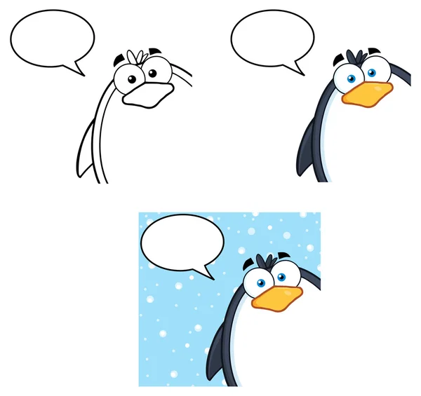 Penguin character set — Stock Vector