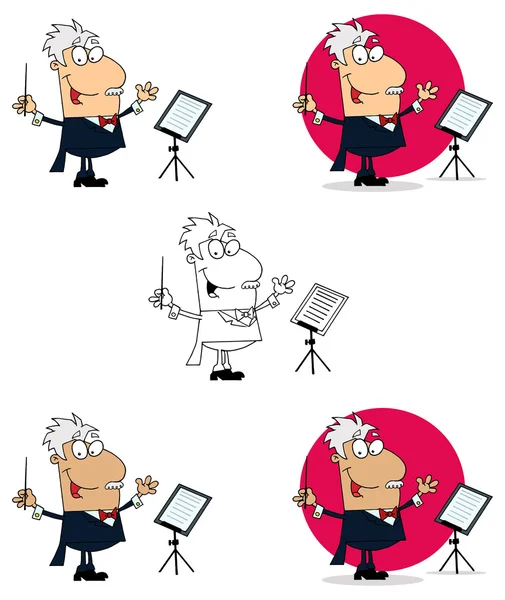 Kreslená postavička dirigent — Stockový vektor