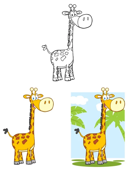 Giraffe animal set — Stock Vector