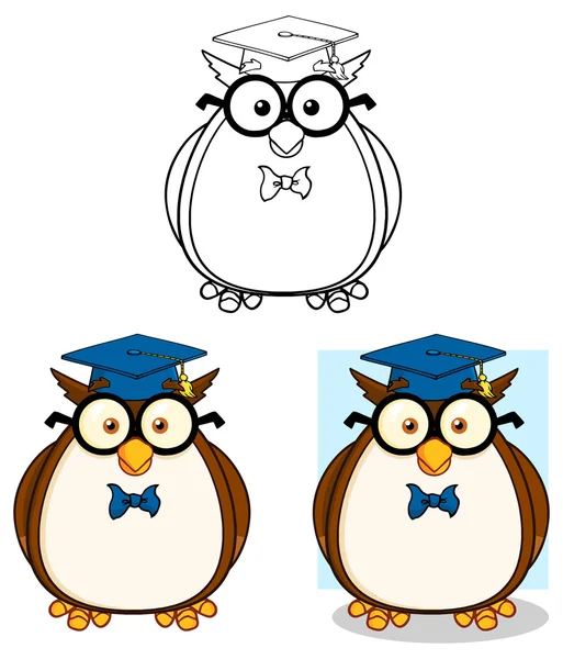 Wise Owl leraar karakter — Stockvector