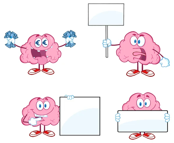 Human brain character — Stock Vector