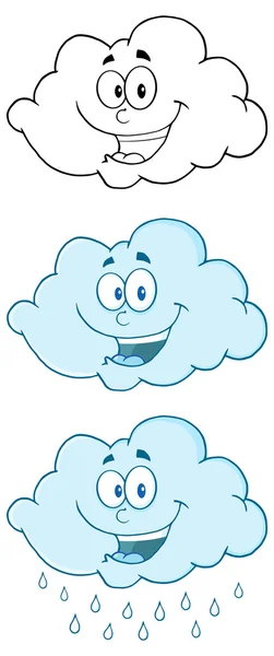 Cartoon cloud set — Stock Vector