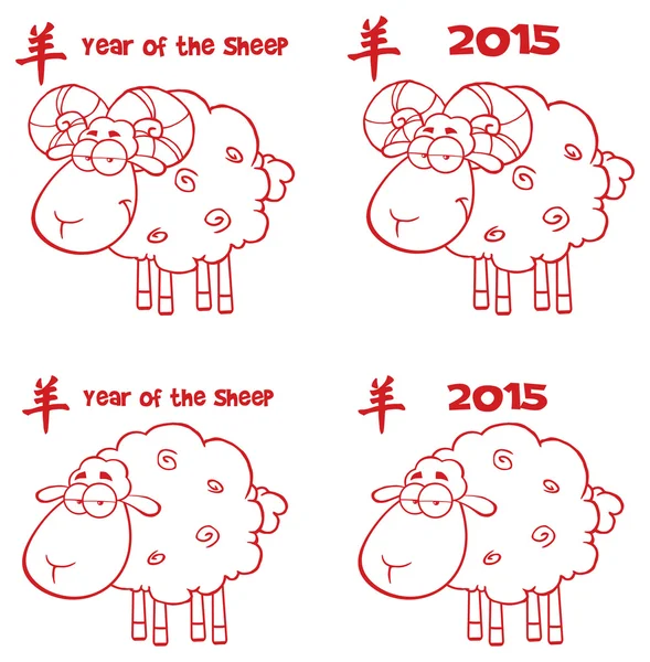 Cartoon sheep set — Stock Vector