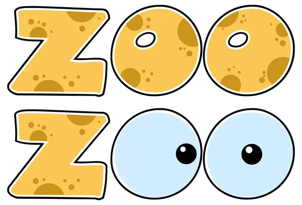 Cartoon ZOO Text — Stock Vector