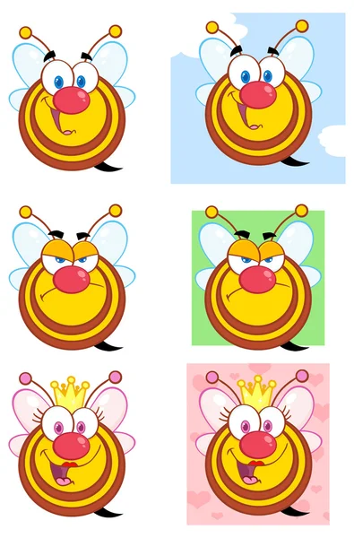 행복 한 판지 꿀벌 캐릭터 — 스톡 벡터