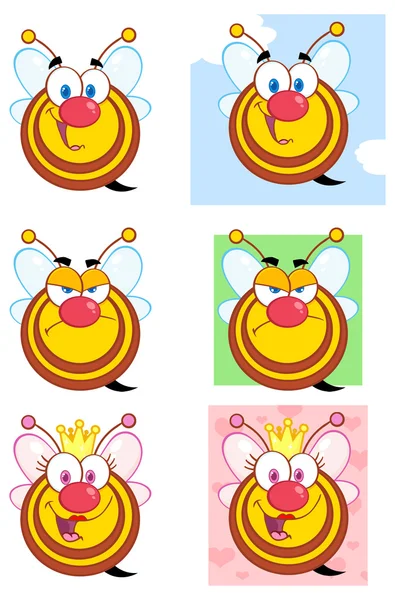 Happy carton bee  character — Stock Vector