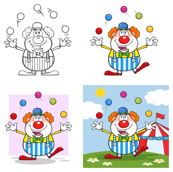 Clown personnages de bande dessinée — Image vectorielle