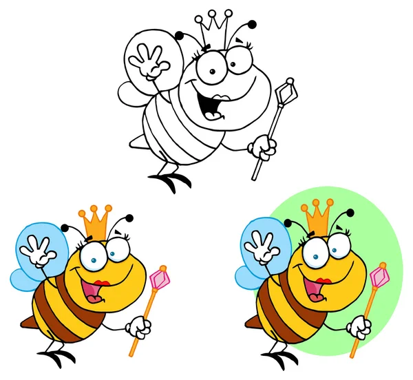 漫画かわいいミツバチ — ストックベクタ