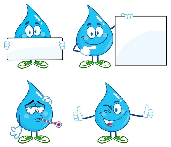 Gota de agua de dibujos animados — Vector de stock