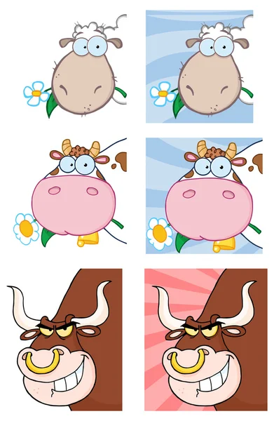 Vaca oveja y toro carácter — Archivo Imágenes Vectoriales