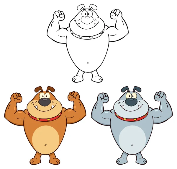Personagem bulldog desenhos animados — Vetor de Stock