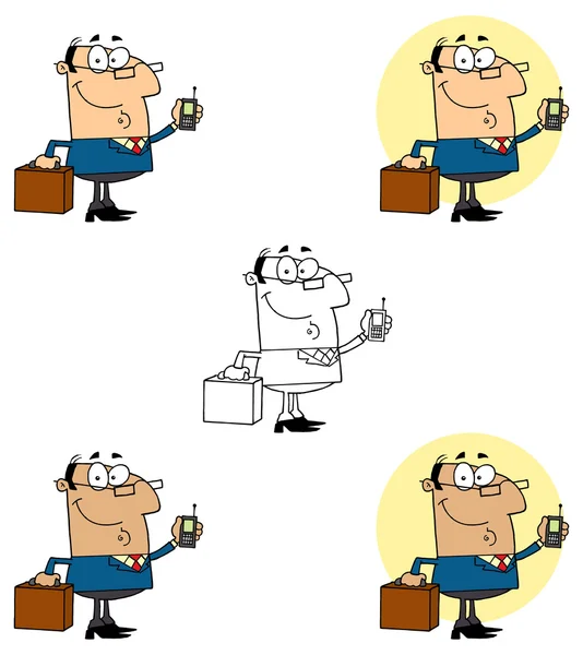 Cartone animato personaggio uomo d'affari — Vettoriale Stock
