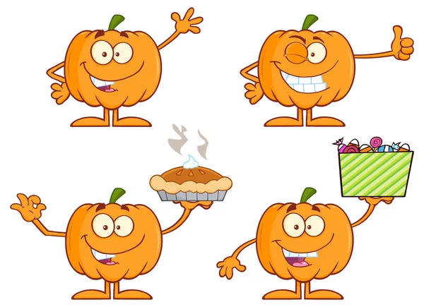 Cartoon pumpkin set — Stock Vector