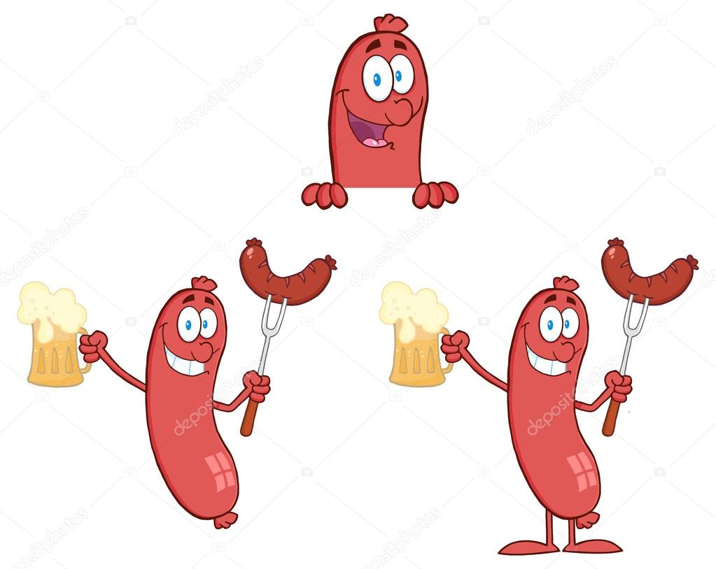 Cartoon Fast food hot dog set