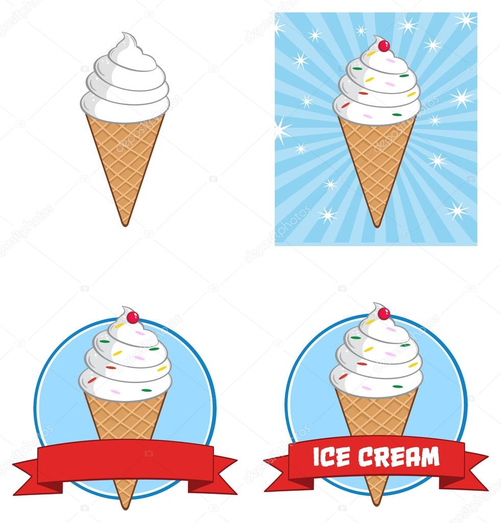 cartoon ice cream set