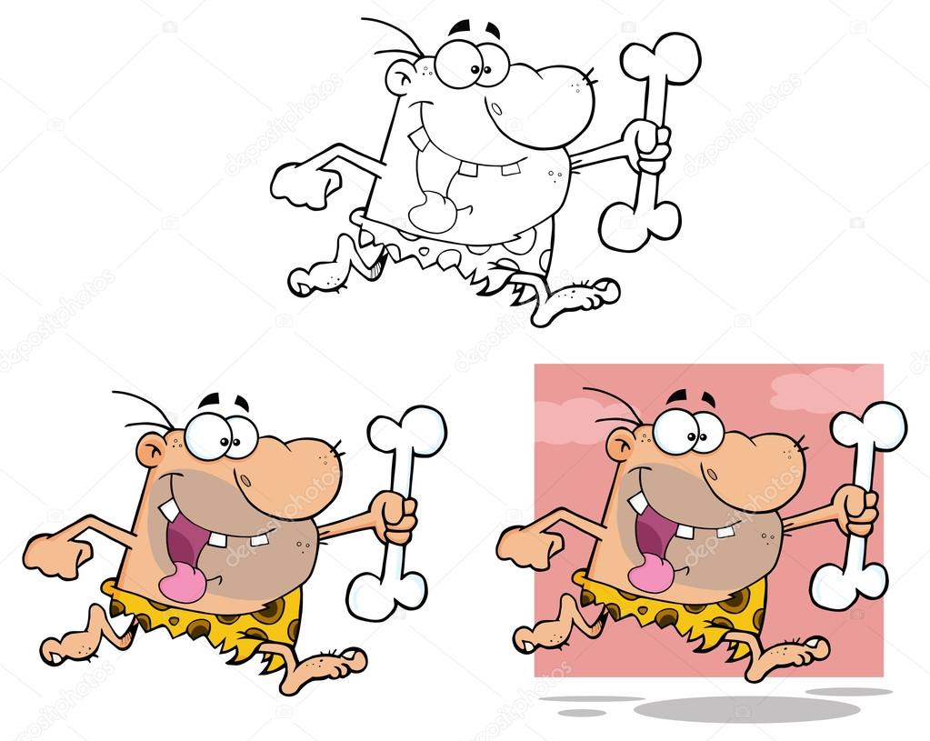 Taş Devri mağara adamı karakteri ©HitToon 61108621e ait Stok Vektör