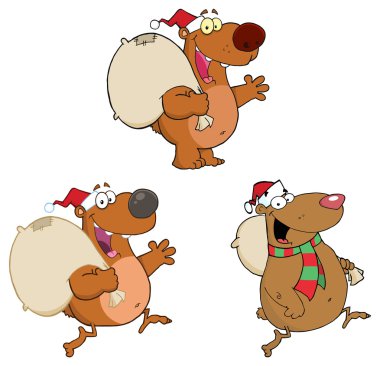 Noel çanta karakterlerle ayı.