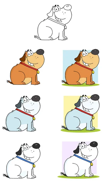 Juego de perros de dibujos animados — Vector de stock