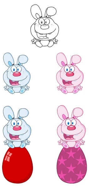 快乐复活节兔子和彩蛋 — 图库矢量图片