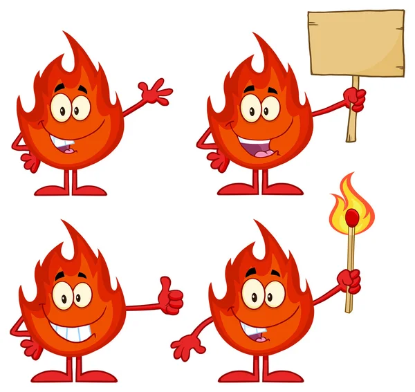 Fire character set — Stock Vector