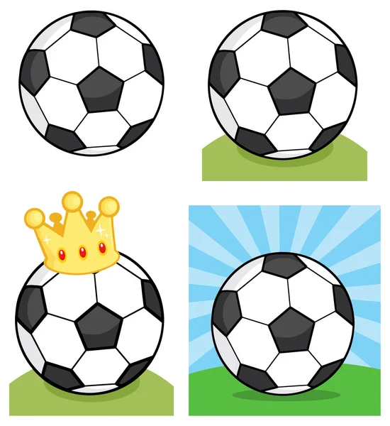 Bola de fútbol de dibujos animados — Vector de stock