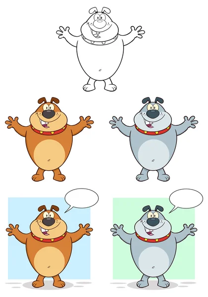 Personaje bulldog de dibujos animados — Vector de stock