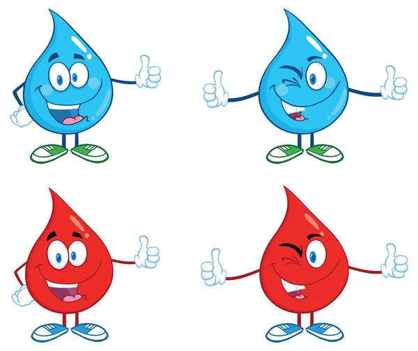 Goutte de sang et d'eau — Image vectorielle