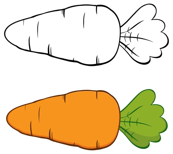 Karakter wortel kartun - Stok Vektor