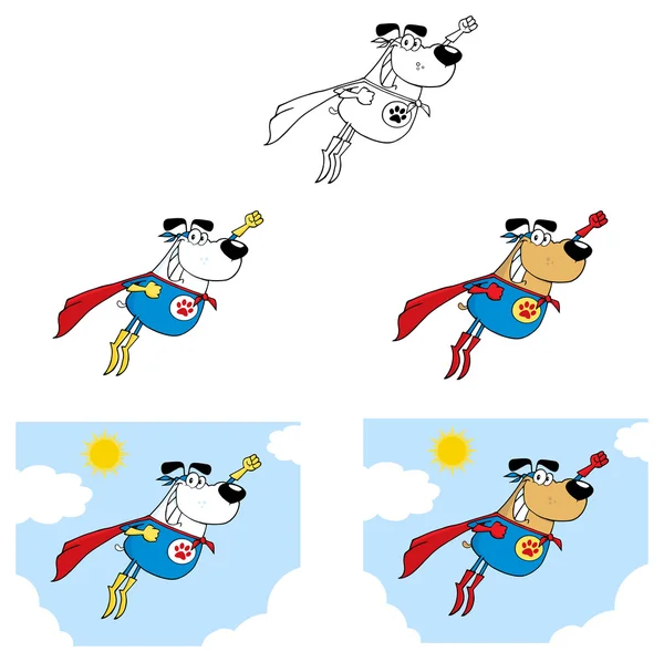 Juego de perros de dibujos animados — Vector de stock