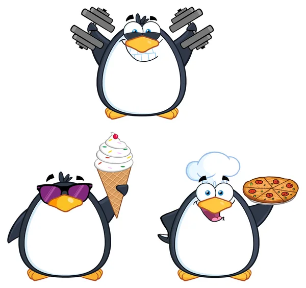 Conjunto de caracteres pinguim —  Vetores de Stock