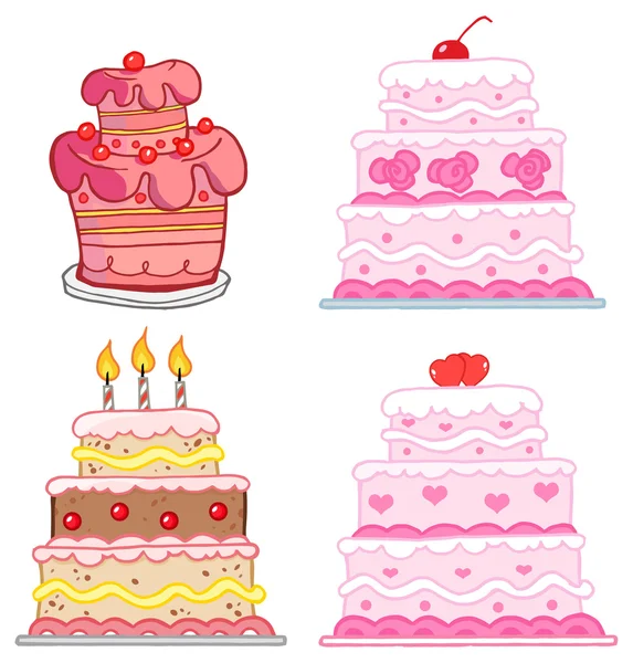 Birthday cake  set — Stock Vector