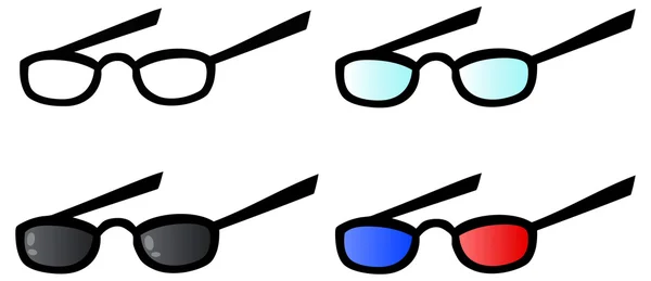 4 개의 안경의 집합 — 스톡 벡터