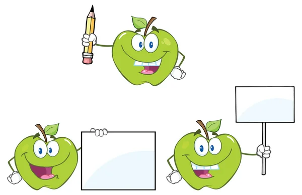 Set karakter Apple - Stok Vektor