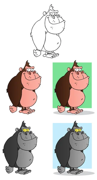 Monkey character set — Stock Vector