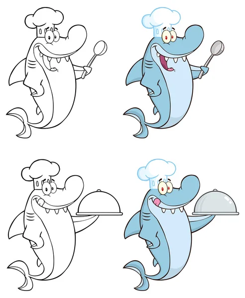 Personnage de requin dessin animé — Image vectorielle