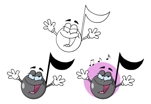 Music Note Cartoon Character — Stock Vector