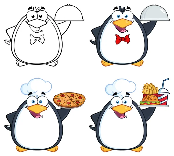 Penguin character set — Stock Vector
