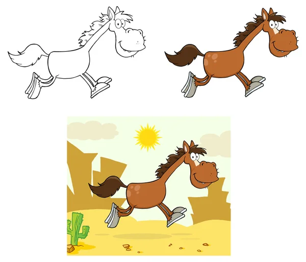 馬の漫画のキャラクター — ストックベクタ