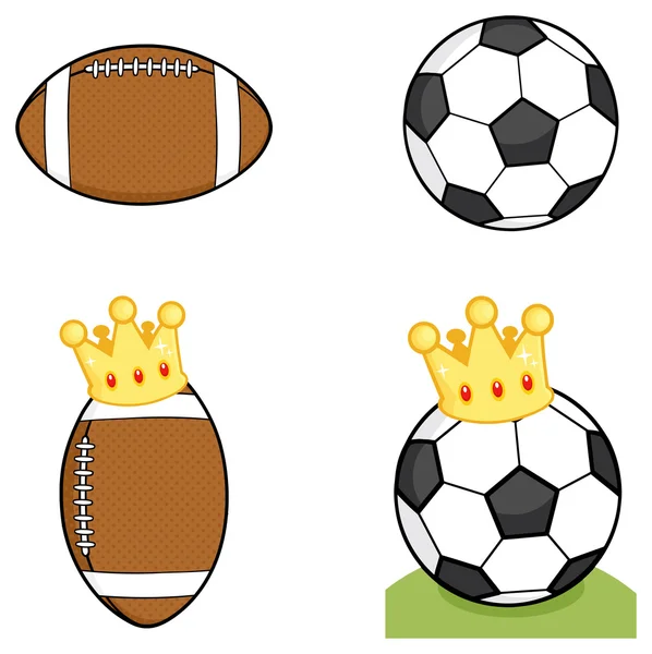 Bola de fútbol de dibujos animados — Vector de stock