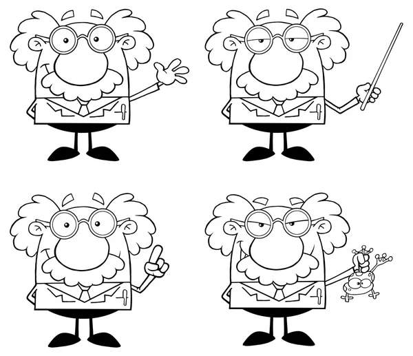 Set di personaggi dei cartoni animati scienziati — Vettoriale Stock