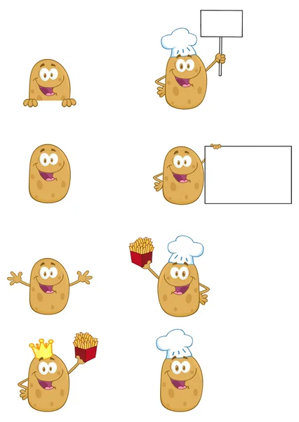 Potato  character set — Stock Vector