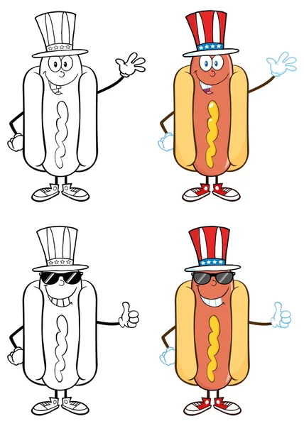 Personaggio hot dog — Vettoriale Stock