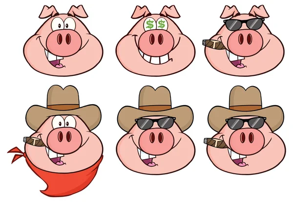 돼지 만화 캐릭터 — 스톡 벡터