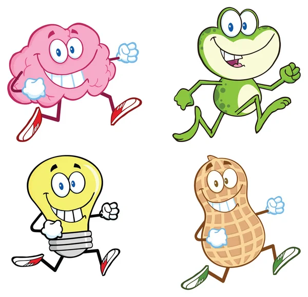 Mascot Cartoon Character Jogging — Stock Vector