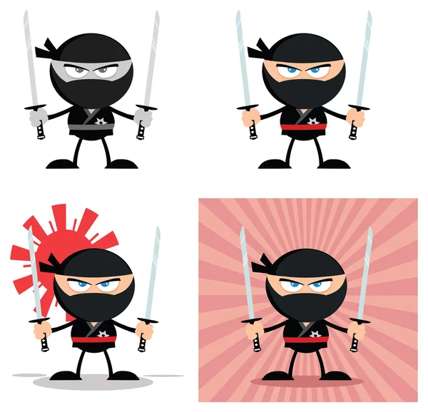 Μαχητής Ninja κινουμένων σχεδίων — Διανυσματικό Αρχείο